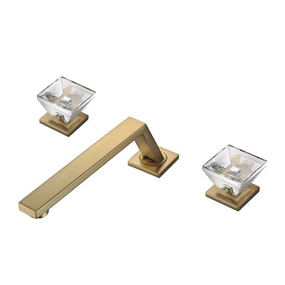 New 2023 design Gold with Crystal handles 8" Inch wide spread faucet