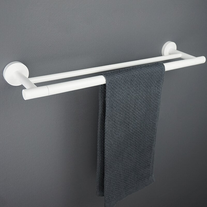 White matted bathroom accessories