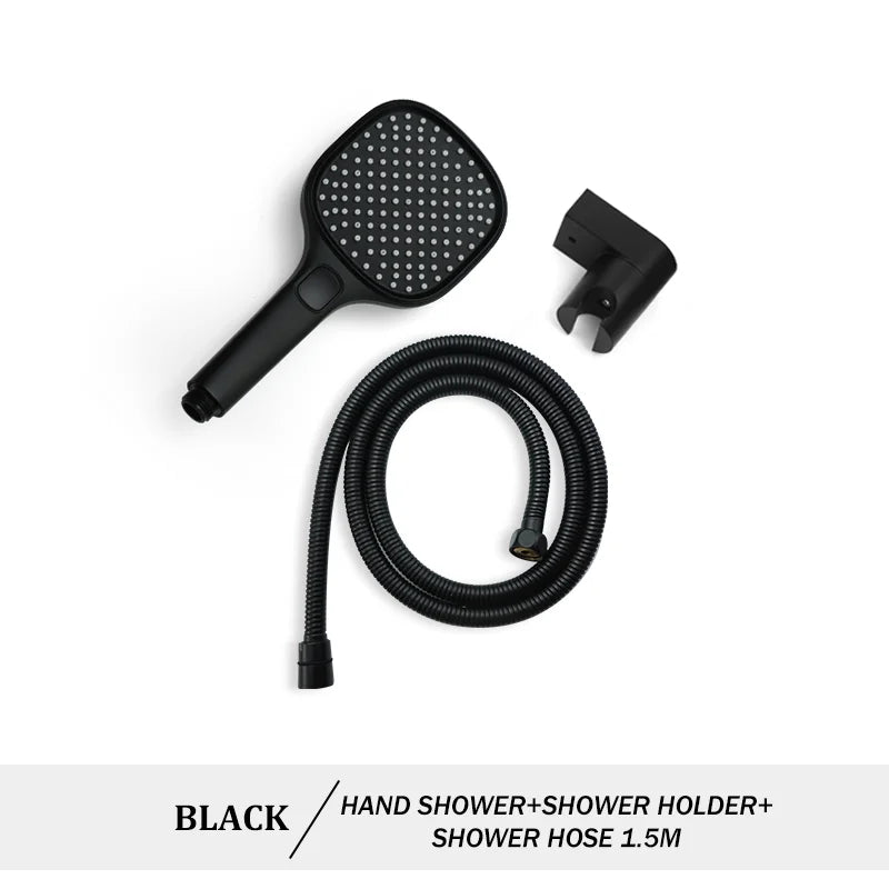 Hand Shower Rose Gold Chrome Matte Black Hand Held Shower Set with Holder and Hose Wall Mounted Hand Hold Shower Head