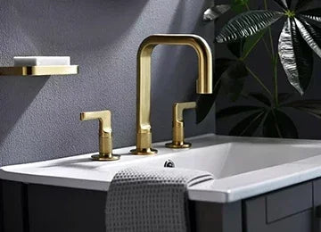 Milano-Brushed gold 8" inch Widespread Bathroom Sink Faucet