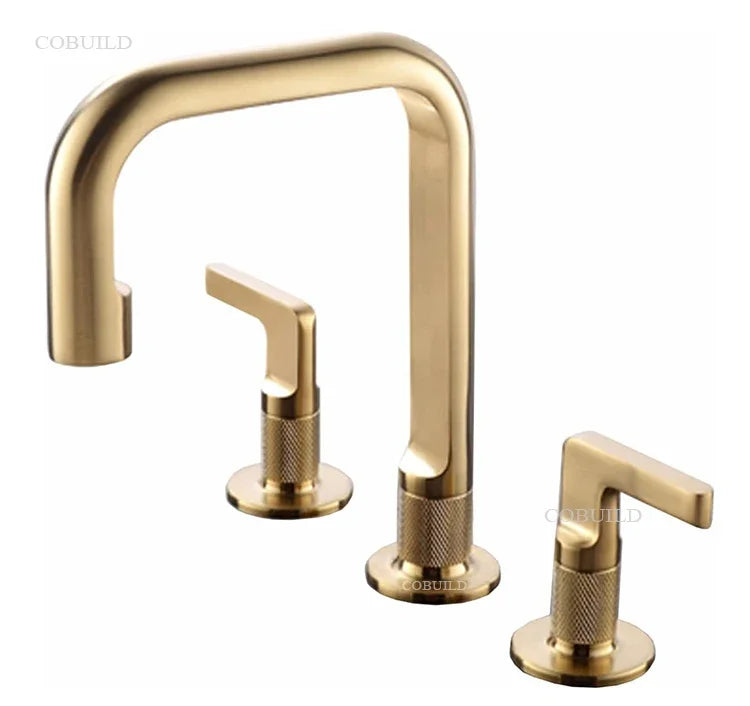 Milano-Brushed gold 8" inch Widespread Bathroom Sink Faucet