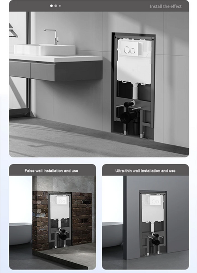 Sani Canada -CisternToilet In Wall Standard Tank & Carrier - 1.28 / 0.8 GPF ADA Compliant-2003