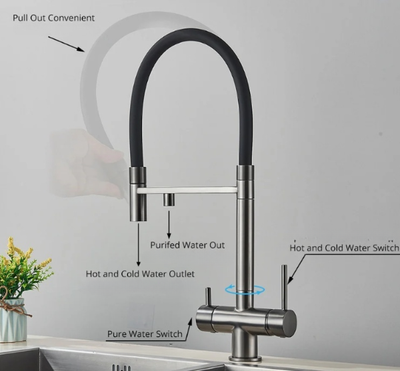 Santa Monica-2 Way Reverse Osmosis water filter and Pull Out Kitchen Faucet