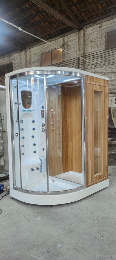 Multi Function Cabin Steam shower and Sauna Room with red canadian cedar wood System 806