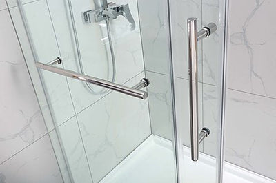 Frameless Slide Shower Door with side panel 60 " X 76" X 36 Inch Side Panel