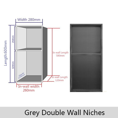 Stainless Steel Wall Mounted Recessed Bathroom Shower Niche shelve