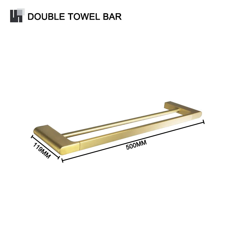 Brushed Gold  Bathroom Accessories Hardware Towel Bar Rail Toilet Paper Holder Towel Rack Hook Toilet Brush Soap Dispenser