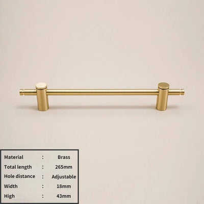 Nordic- heavy brass modern pulls simple brushed gold light luxury pulls cabinet adjustable long handle cabinet handle