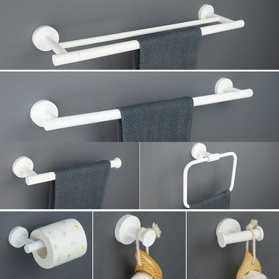 White matted bathroom accessories