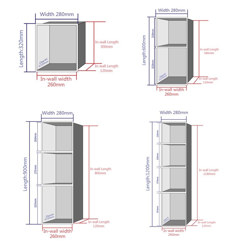 Stainless Steel 304 Wall Mounted Recess Bathroom Shower Shelve Niche