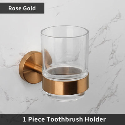 Brushed Rose gold traditional bathroom accessories