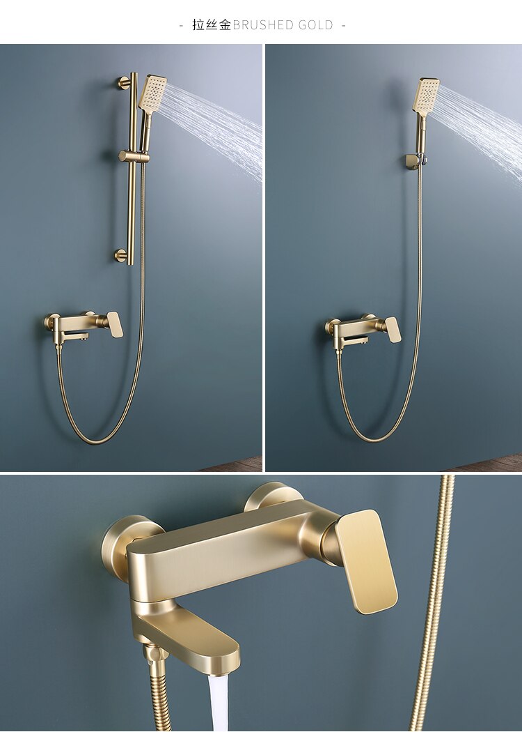 Exposed slide bar shower set