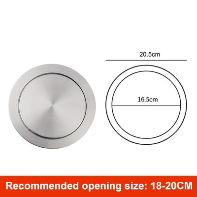 Round Stainless Steel Flap Flush Recessed Built-in Balance Swing Flap Lid Cover Trash Bin Garbage Can Kitchen Counter Top