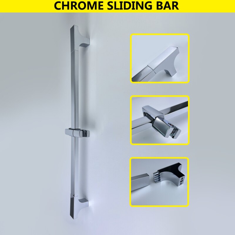 Chrome slide bar shower set