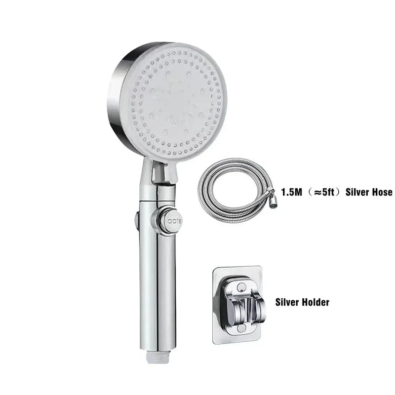 Black round 6 functions hand shower sprayer