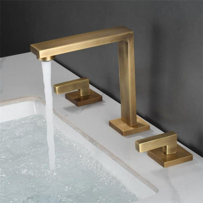 Cuatro- Modern square 8" Inch wide spread bathroom faucet