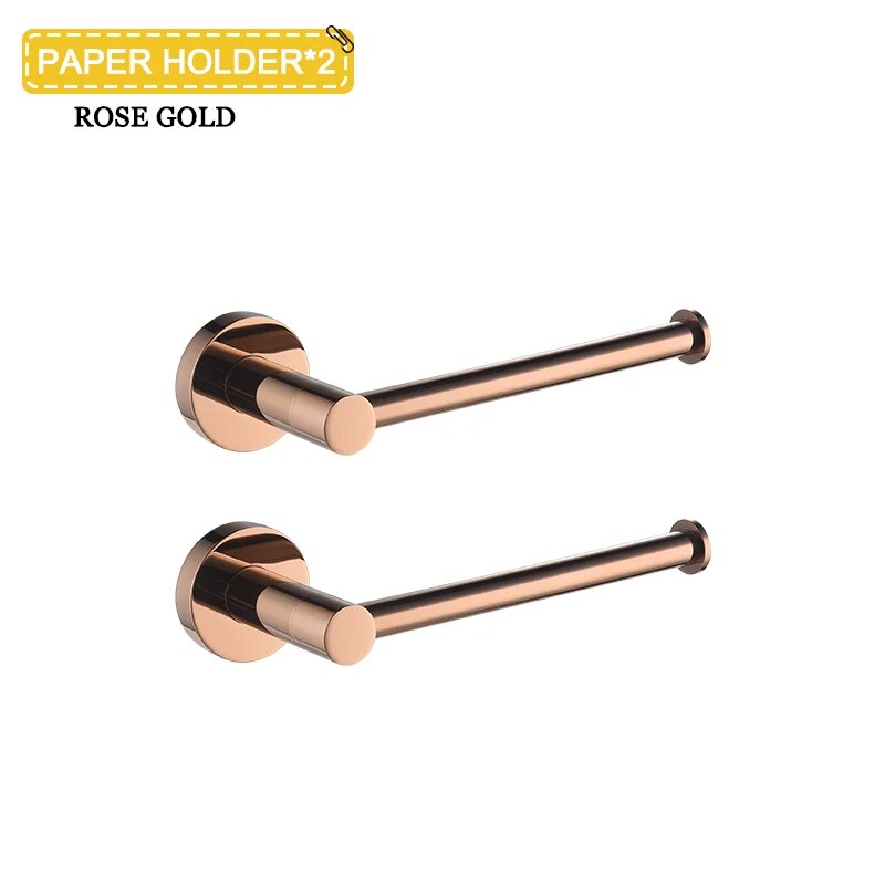 Round rose gold polished bathroom accessories set