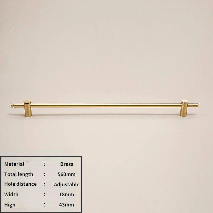 Nordic- heavy brass modern pulls simple brushed gold light luxury pulls cabinet adjustable long handle cabinet handle