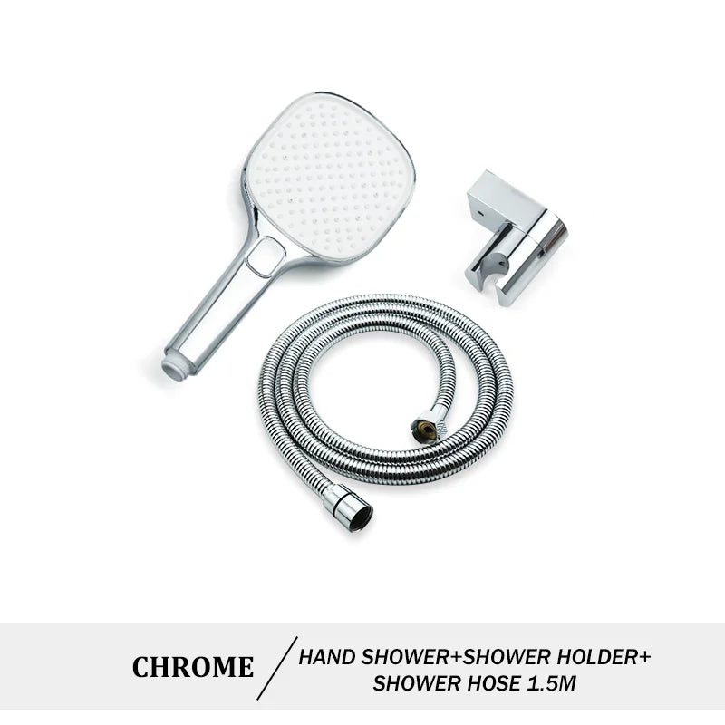 Hand Shower Rose Gold Chrome Matte Black Hand Held Shower Set with Holder and Hose Wall Mounted Hand Hold Shower Head