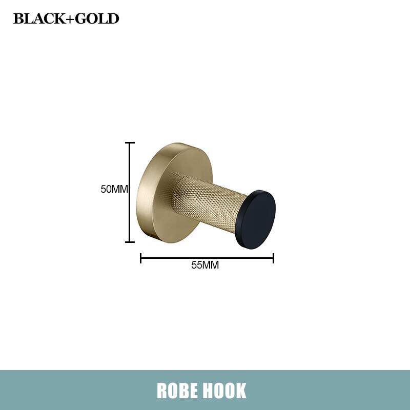 CARA-Black with brushed gold two tone bathroom accessories