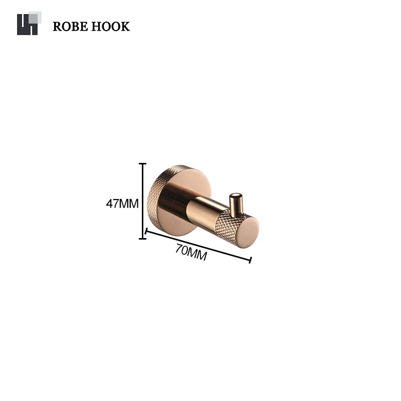 Milano- Round Rose gold polished bathroom accessories set