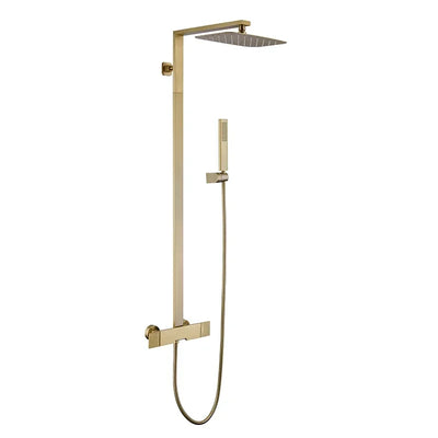 Brushed Gold Shower Set Rainfall  Faucet Bathroom Wall Gold Brush Shower Mixer Hot and Cold Bath Shower Mixer Tap