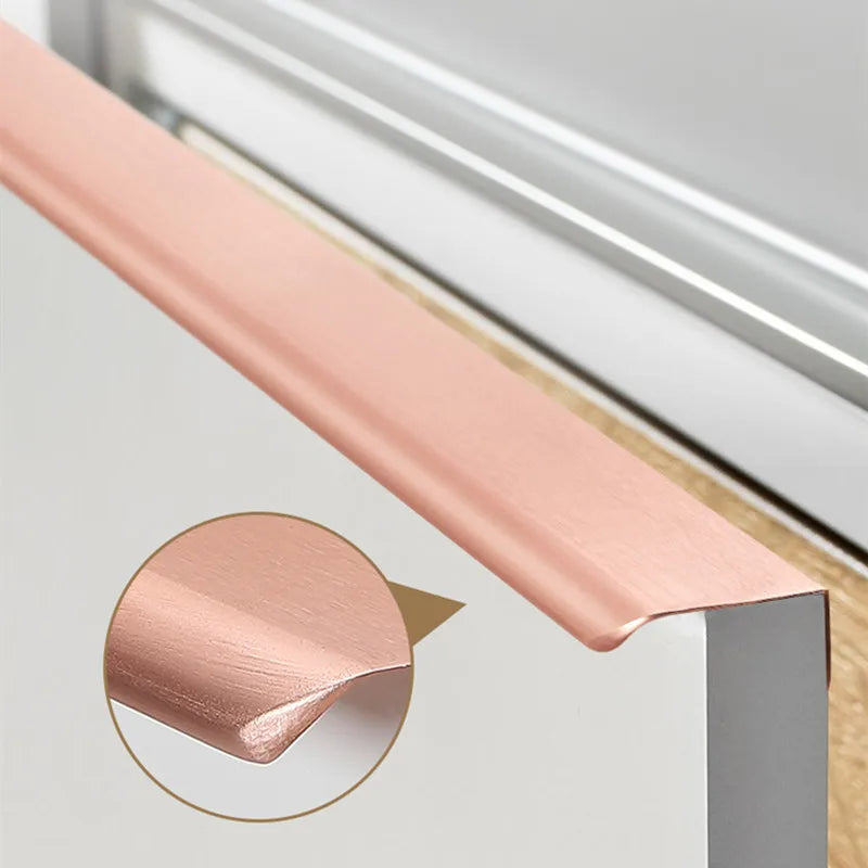 Copper satin- Black Hidden Handles And Knobs Kitchen Wardrobes Cabinet Pulls Golden Drawer Cabinet Furniture Knob