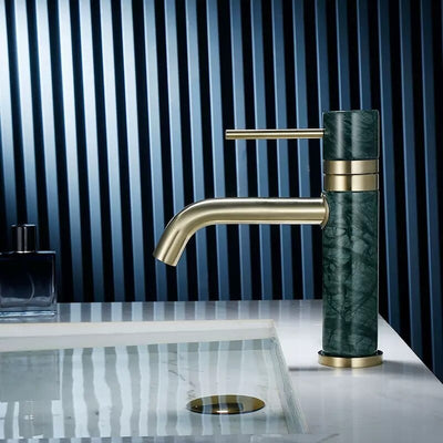 Karma -Single Hole Bathroom Faucet with Natural stone marble