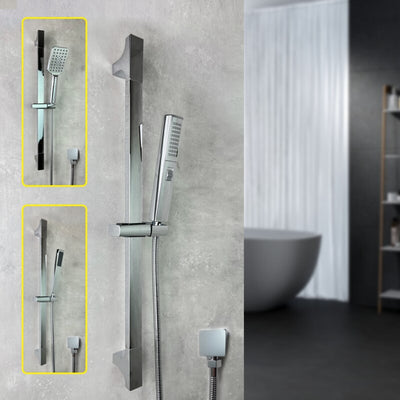 Chrome slide bar shower set