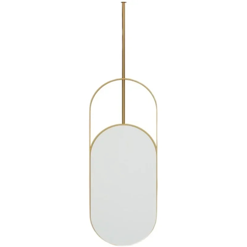 Brushed gold oval shape NO LED light celing mounted bathroom mirror