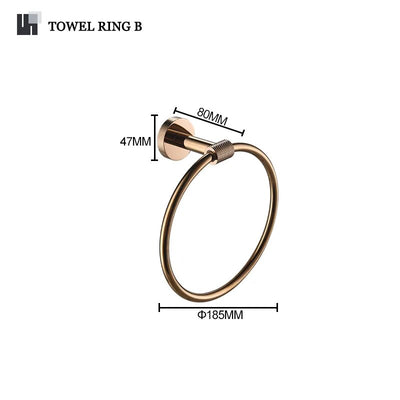 Milano- Round Rose gold polished bathroom accessories set