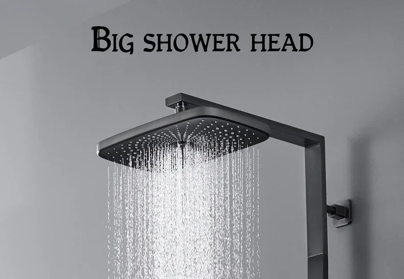 Brushed Gold Shower Set Rainfall  Faucet Bathroom Wall Gold Brush Shower Mixer Hot and Cold Bath Shower Mixer Tap