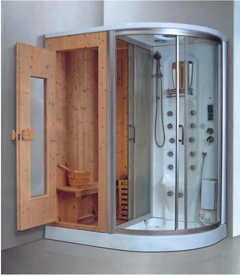 Multi Function Cabin Steam shower and Sauna Room with red canadian cedar wood System 806