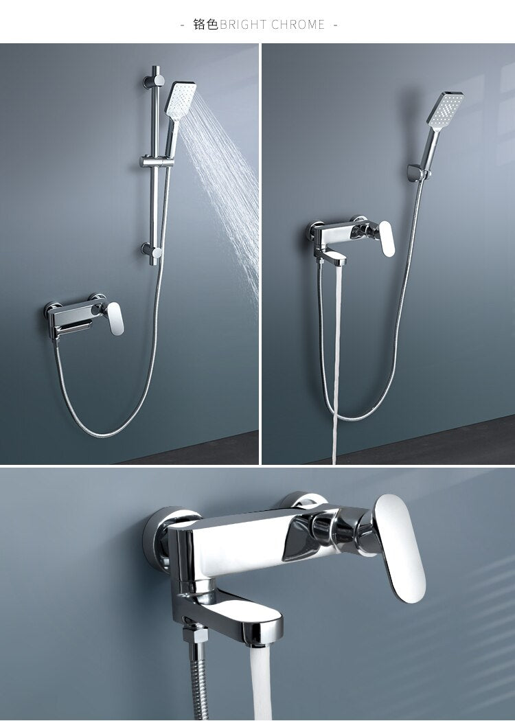 Exposed slide bar shower set