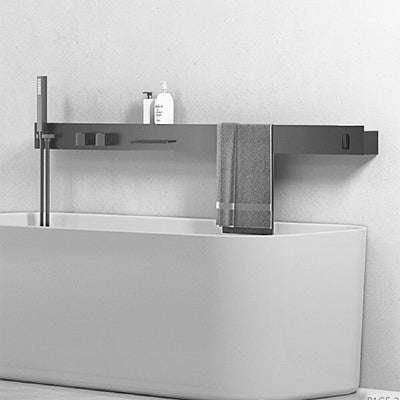 Relextime  Extra Long Storage Rack Towel Bar Wall-mounted Bath System waterfall Faucet Integrate Panel