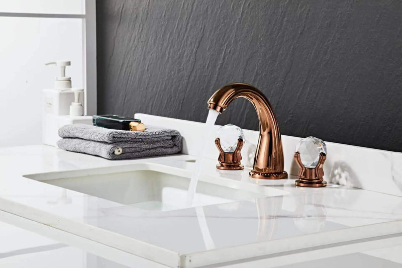 Portobelo- Rose gold 8" inch wide spread bathroom faucet