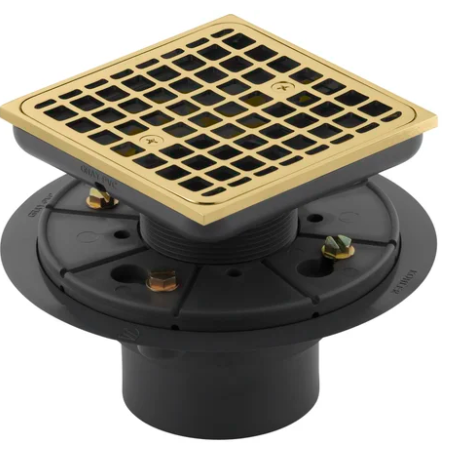 Kohler-Vibrant Gold polished brassShower Floor Drain Waste Grate Drain 6"x6"