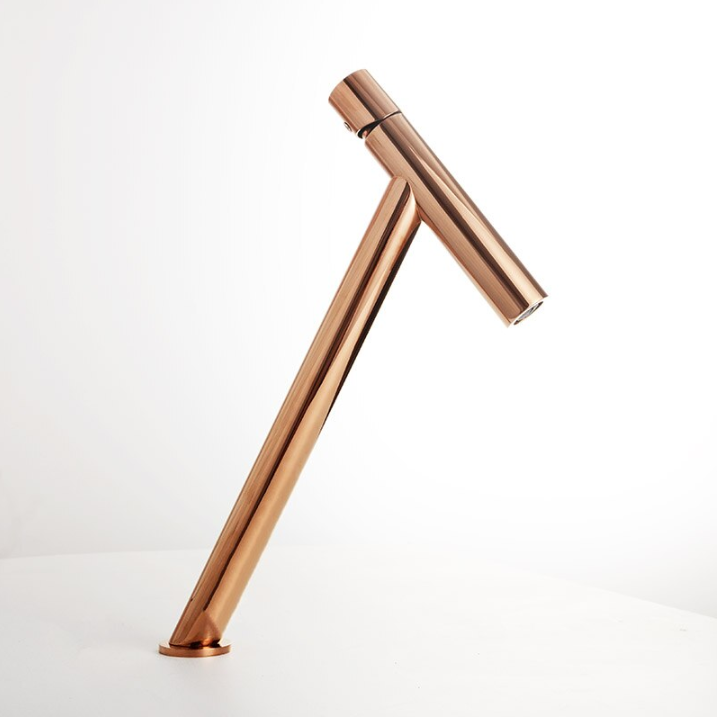 Rose Gold -Black Tall Vessel Faucet