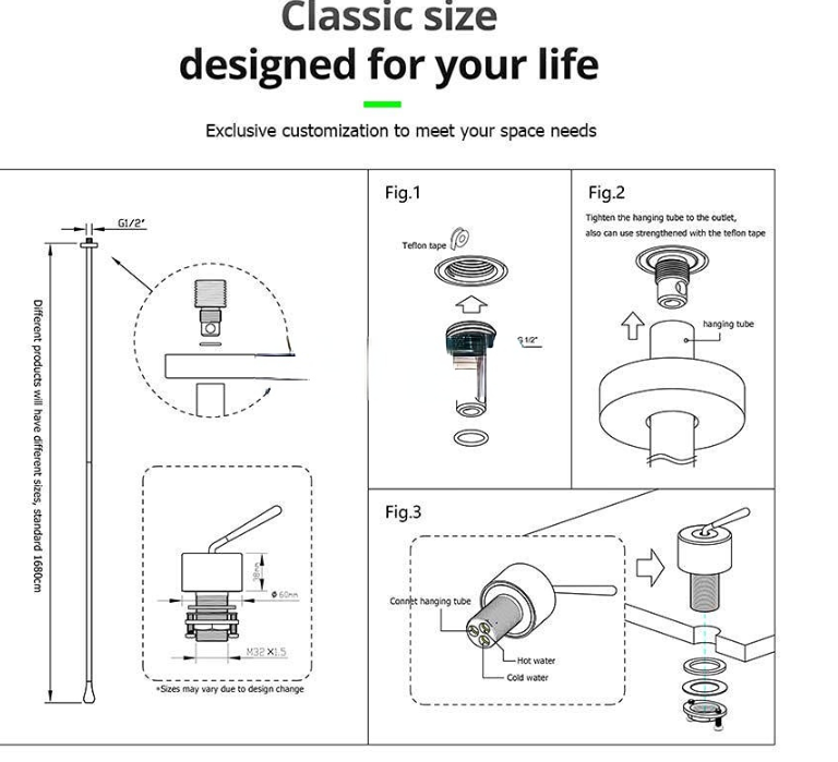 Nordic Ceiling mount bathroom faucet