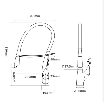 Nordic design touchless kitchen faucet