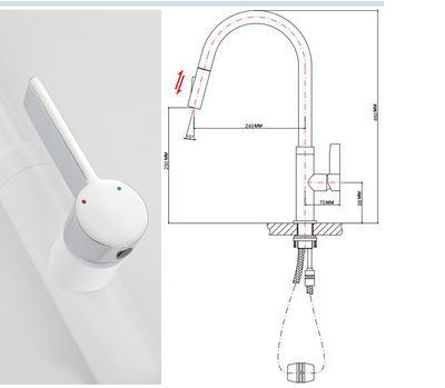 New modern design kitchen faucet dual spray pull out