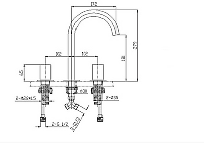 Barcelona-8" Inch wide spread bathroom faucet