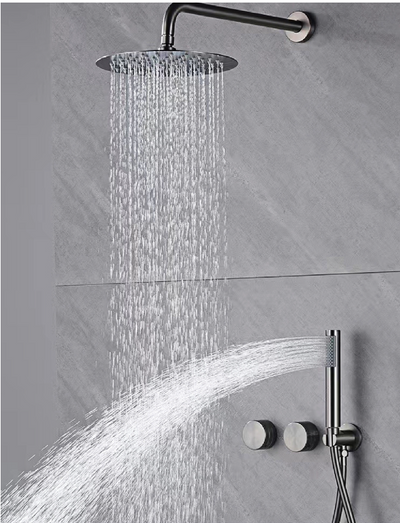 Lisboa- Round pressure balance 2 way function volume control shower kit