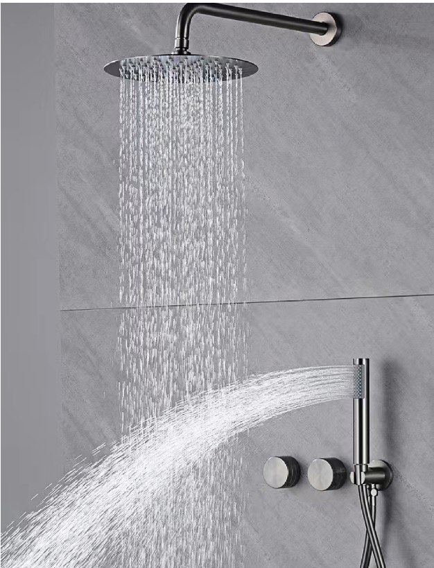 Lisboa- Round pressure balance 2 way function volume control shower kit