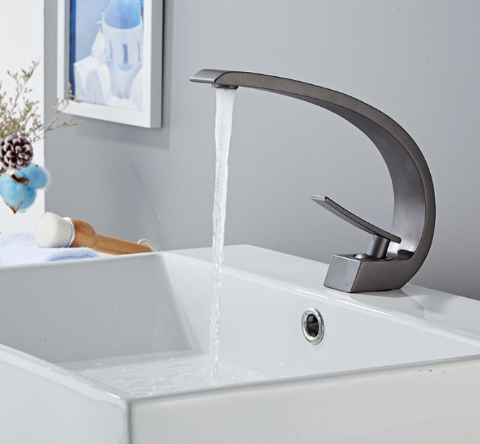 Berrata-Gun metal color single hole lavatory sink faucet