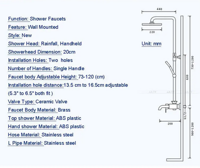 Rose God polished exposed 3 way shower system kit