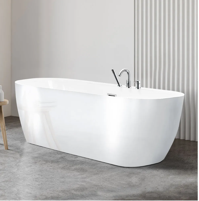 White Oval Freestanding Bathtub 59" X 28"