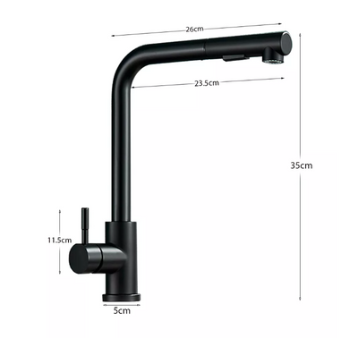 Black bar pull out faucet