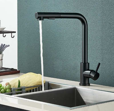 Black bar pull out faucet