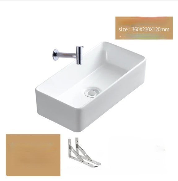 Petite small wall mounted vessel sink 14" x 9" X 5" Height